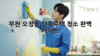 부천 오정동 단독주택 청소 완벽 가이드
