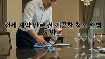 전세 계약 만료 전, 깨끗한 청소 완벽 가이드!
